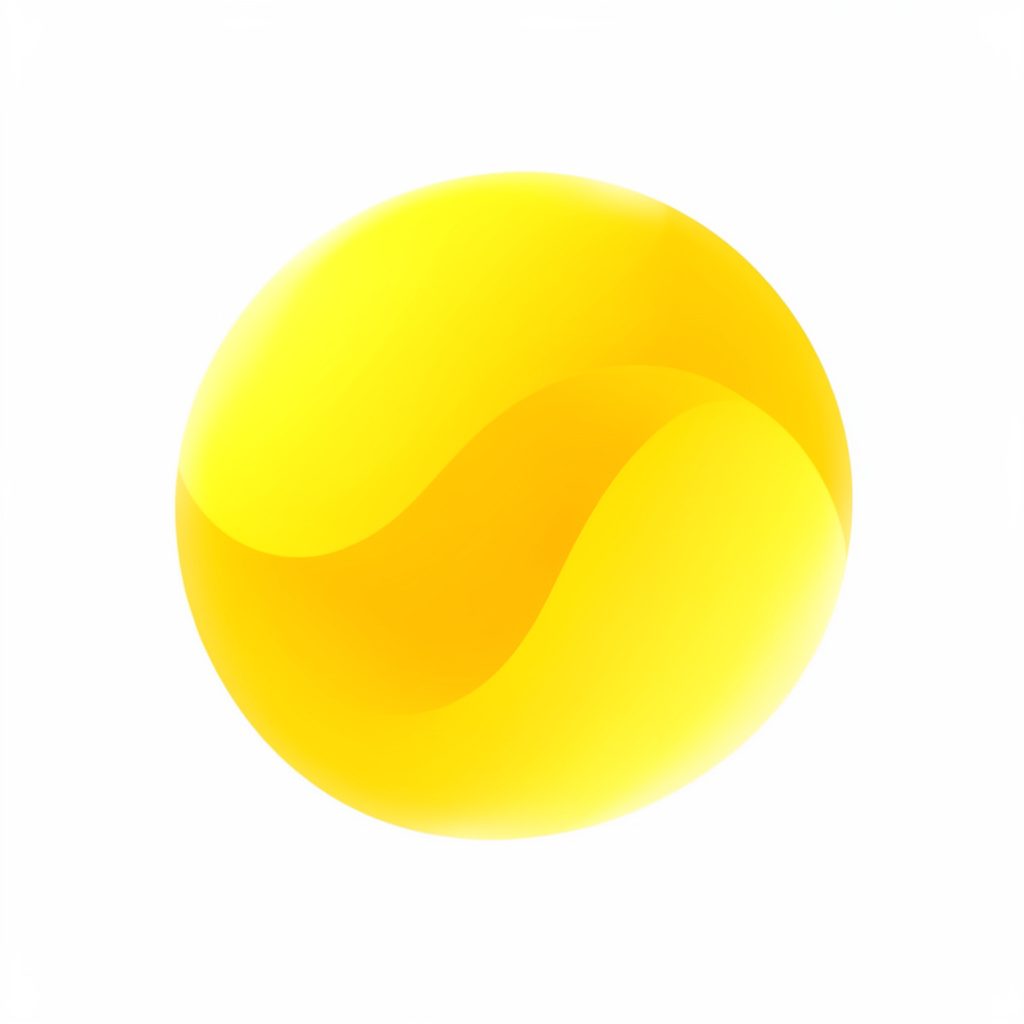Circular logo mark in bold black and vivid yellow, abstract geometric emblem